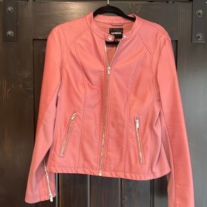 Express moto jacket, dusty pink- size large